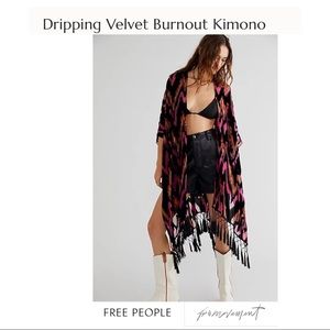 Dripping Velvet Burnout Kimono